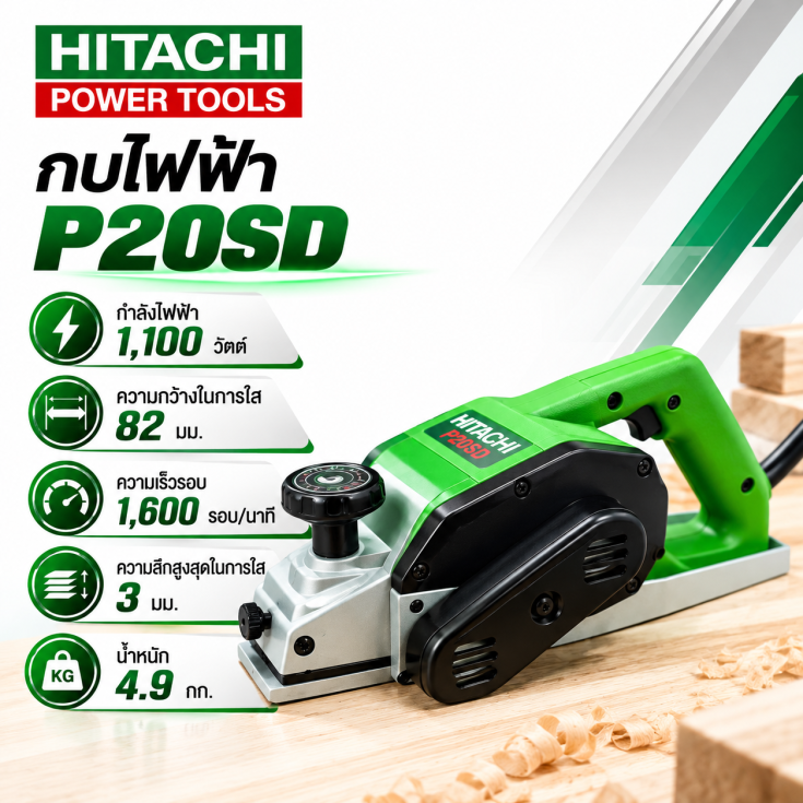 กบไฟฟ้า HITACHI P20SD